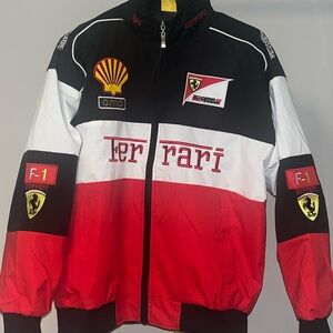 Ferrari Red, White, and Black Varsity Jacket
